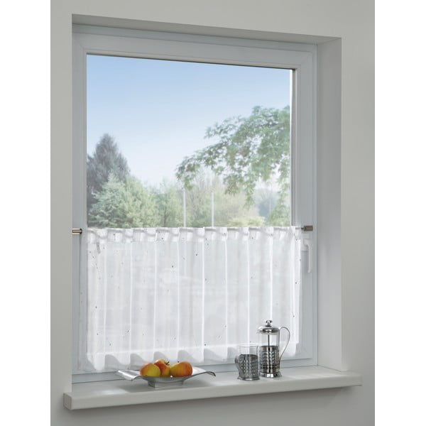 Balta užuolaida 45x140 cm Jacquard - Gardinia-image-1