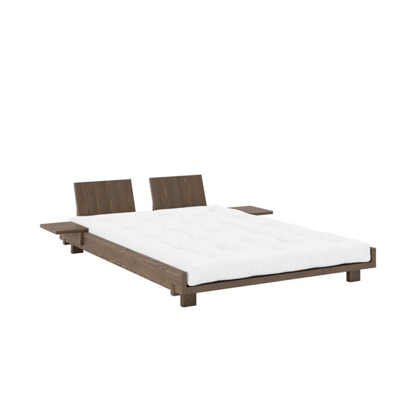 Rudos spalvos iš pušies masyvo dvigulė lova su lovos grotelėmis 140x200 cm Social – Karup Design-image-3