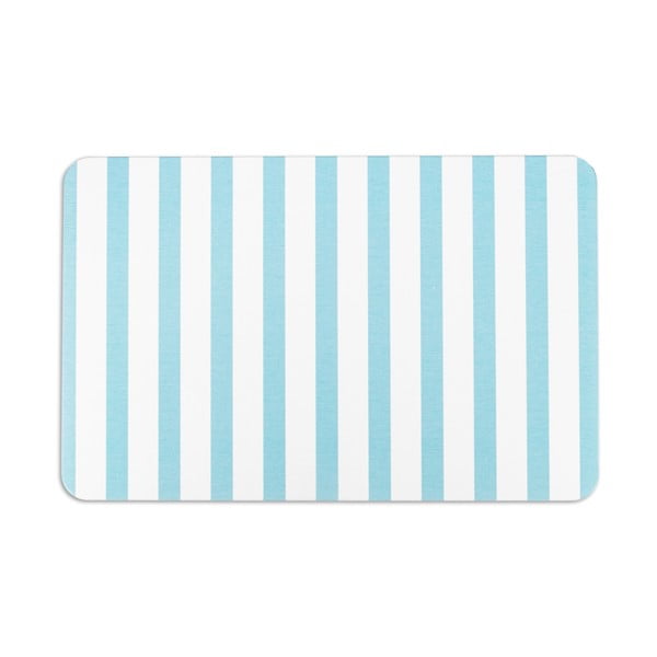Baltos ir šviesiai mėlynos spalvos vonios kilimėlis 39x60 cm Stripe - Artsy Doormats