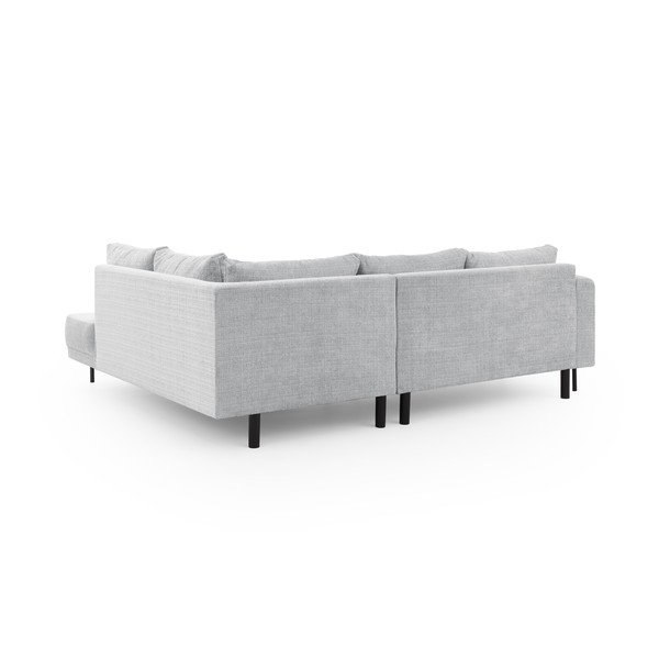 Šviesiai pilkos spalvos kampinė sofa iš šenilinio audinio (su dešiniuoju kampu/„L“ formos) Mauris  – Ropez-image-3