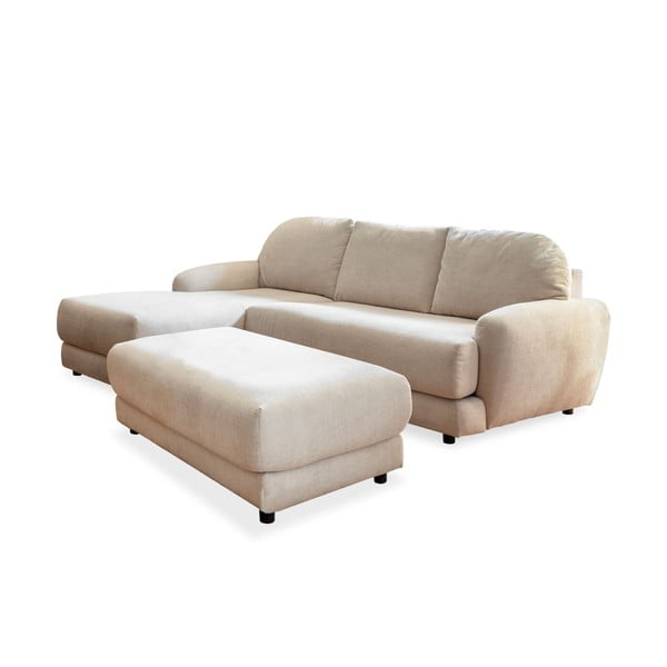 Kreminė kampinė sofa-lova (kairysis kampas) Comfy Claude - Miuform