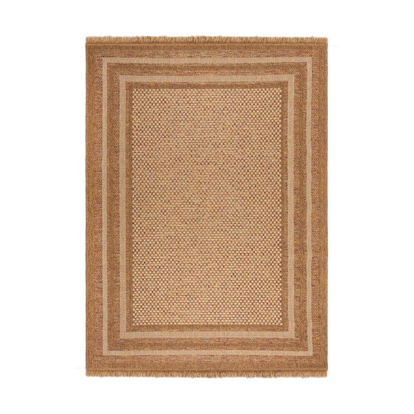 Lauko kilimas natūralios spalvos 200x290 cm Layla Border – Flair Rugs