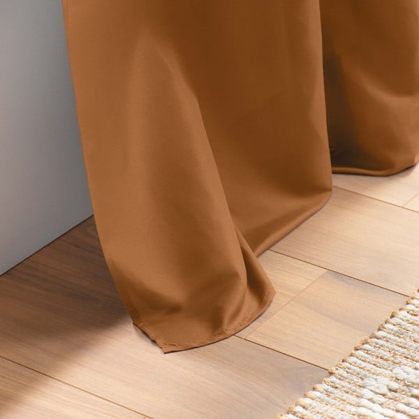 Rudos spalvos iš mikropluošto užuolaida 140x260 cm Absolu – douceur d'intérieur-image-3