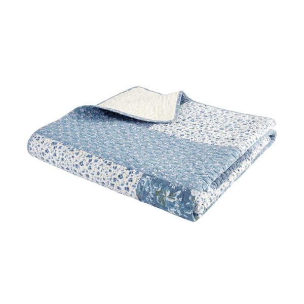 Iš medvilnės dygsniuota lovatiesė mėlynos spalvos 220x230 cm Floral Patchwork – Bianca-image-2