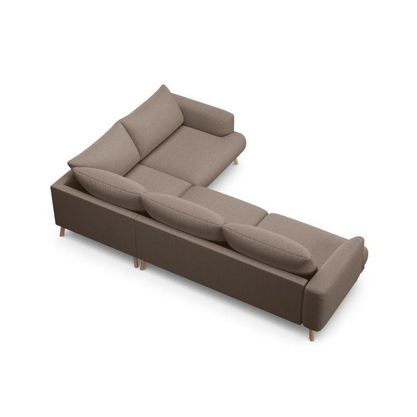 Taupe spalvos kampinė sofa (su dešiniuoju kampu/su gultu) Naomi – Micadoni -image-2