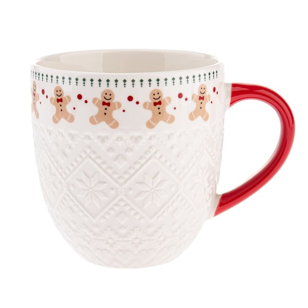 Baltos spalvos iš porceliano  puodelis su Kalėdų motyvu 630 ml Knitting – Dakls