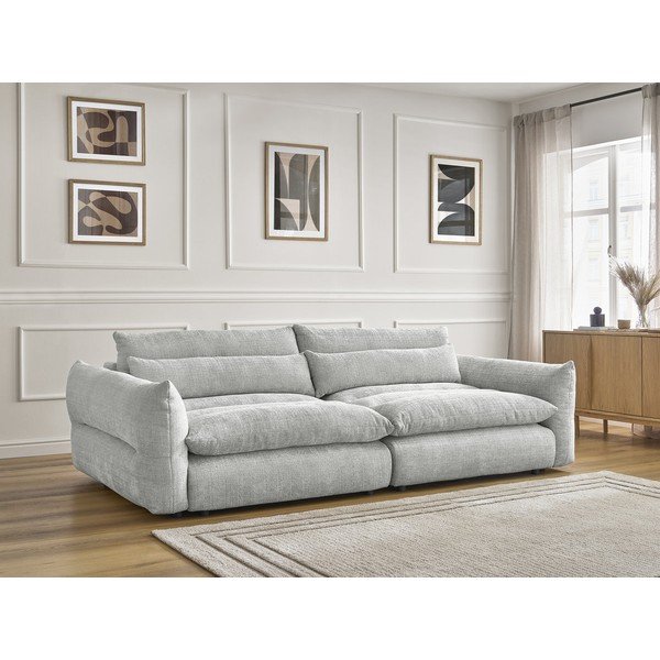 Šviesiai pilkos spalvos sofa iš šenilinio audinio 276 cm Neil – Bobochic Paris-image-1