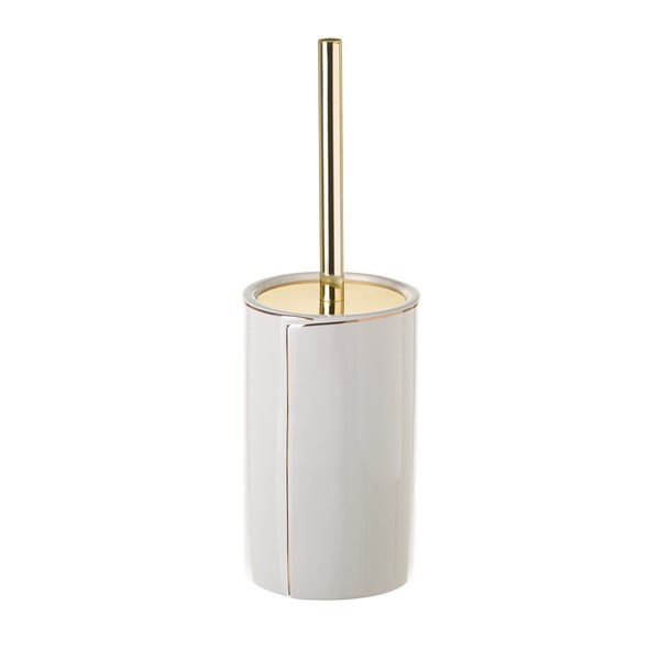 Iš keramikos tualeto šepetys baltos spalvos Gold Lining – Casa Selección