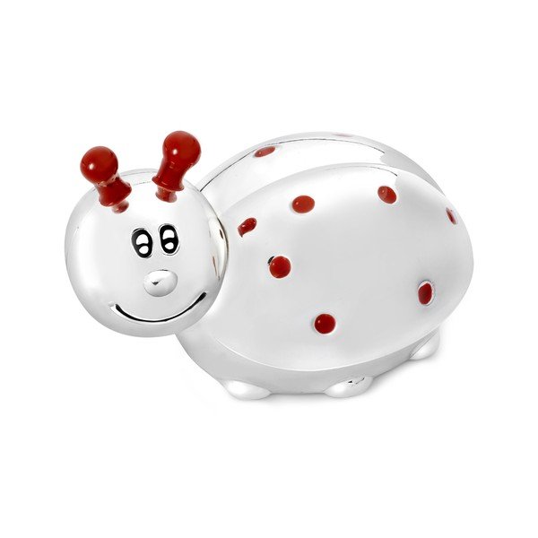 Iš metalo dėžutė pirmiems dantukams blizgios sidabrinės spalvos 7x5x5 cm Ladybird – Zilverstad-image-1