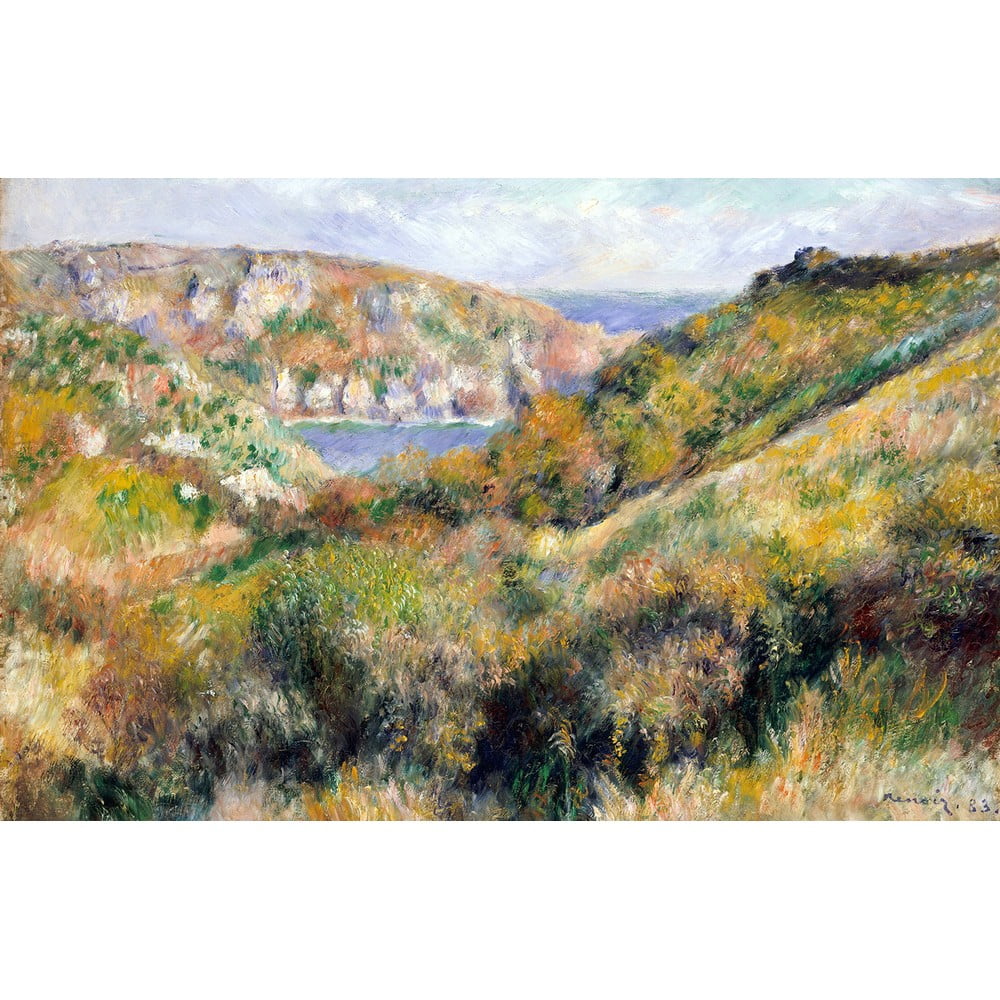 Auguste Renoir reprodukcija Hills around the Bay of Moulin Huet, Guernsey, 70 x 45 cm