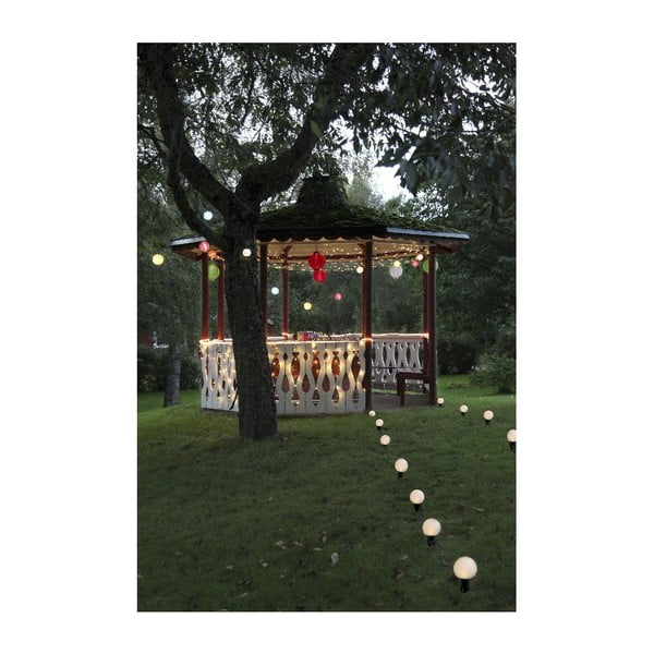 Baltas lauko saulės energija veikiantis LED žibintas Star Trading, ø 20 cm-image-1