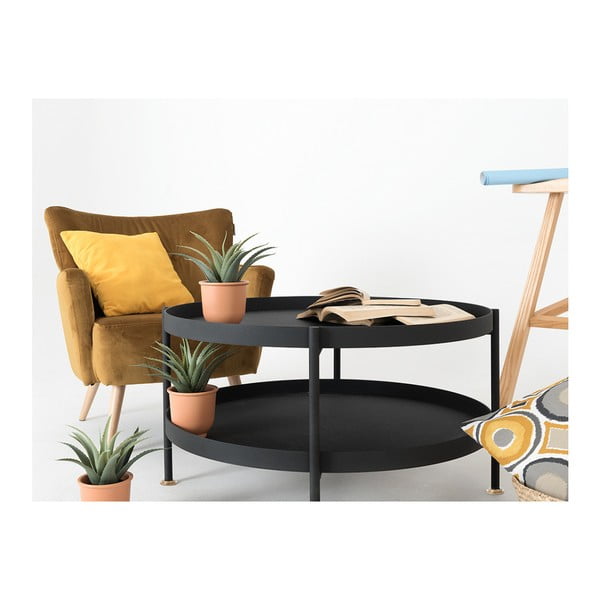 Juodas kavos staliukas CustomForm Hanna, ⌀ 60 cm-image-2