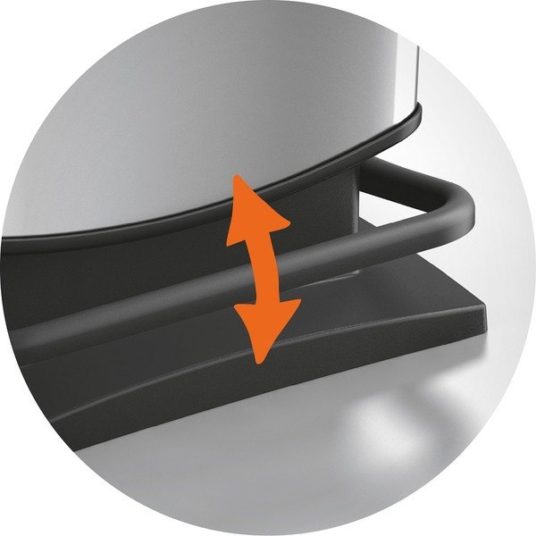 Sidabrinės spalvos iš plastiko šiukšliadėžė su pedalu 40 l Paso – Rotho-image-4