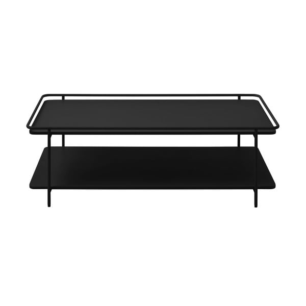 Juodos spalvos iš metalo kavos staliukas 55x110 cm Yuba – Unique Furniture