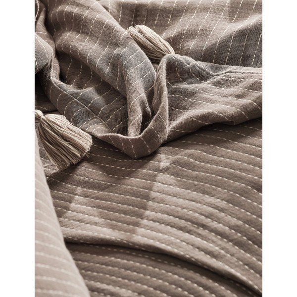 Rudas dygsniuotas užvalkalų ir pagalvių užvalkalų komplektas dvigulei lovai 220x240 cm Costa - Mijolnir-image-1