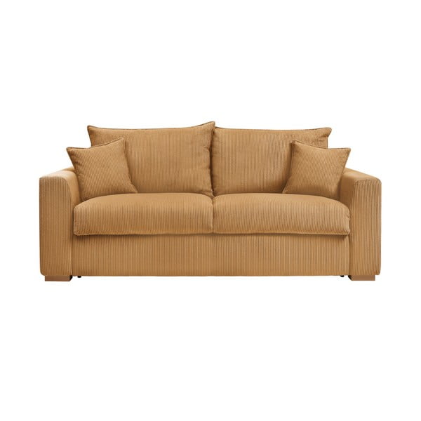 Iš kordinio velveto sulankstoma sofa garstyčių spalvos 225 cm Augustin – Bobochic Paris