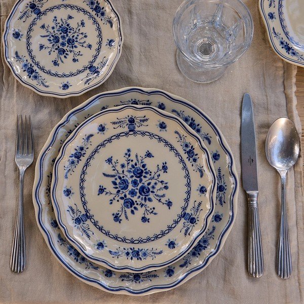 Mėlynos spalvos/smėlio spalvos desertinė iš akmens masės lėkštė ø 21 cm Vila – Costa Nova-image-3