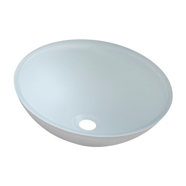 Iš stiklo apvalios formos praustuvas baltos spalvos ø 42 cm Telica – Sapho