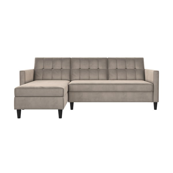 Iš velveto kampinė sofa smėlio spalvos Hartford – Støraa