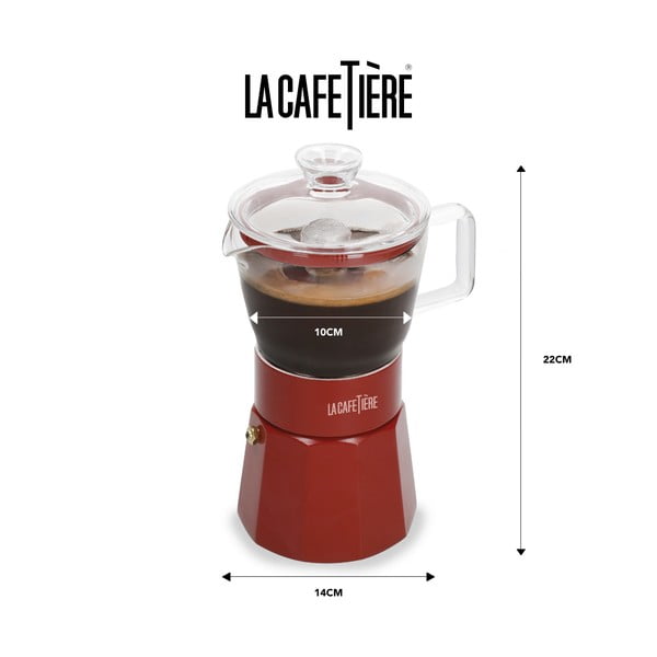 Raudonas nerūdijančio plieno moka arbatinukas 0,29 l La Cafetiere Verona - Kitchen Craft-image-2