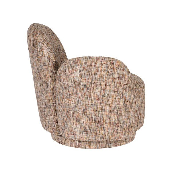 Smėlio spalvos pasukamas krėslas iš šenilinio audinio Rose – Dutchbone-image-3