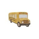 Skalbiamas/rankų darbo ochros spalvos iš medvilnės vaikiškas kilimas 90x130 cm School Bus – Lorena Canals