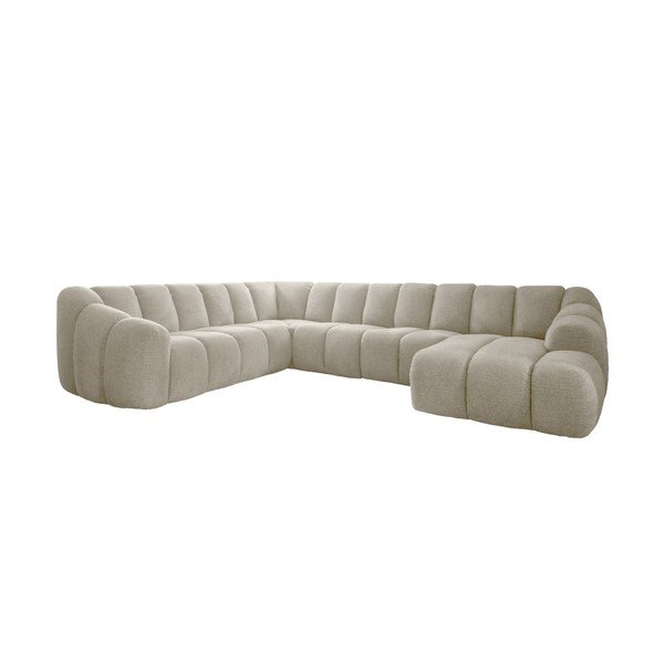 Smėlio spalvos kampinė sofa (su kairiuoju kampu/„U“ formos) Shell – Miuform