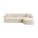 Smėlio spalvos kampinė sofa iš velveto (su dešiniuoju kampu/su gultu) Campi – Cosmopolitan Design