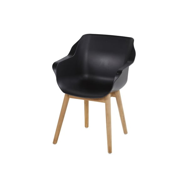 Plastikinės sodo kėdės juodos spalvos 2 vnt. Sophie Teak – Hartman