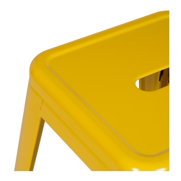Geltonos spalvos iš metalo baro kėdžių komplektas 2 vnt. (sėdynės aukštis 76,5 cm) – Ixia-image-2