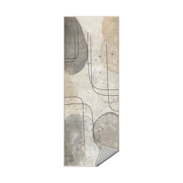 Skalbiamas kilimas pilkos spalvos/kreminės spalvos 80x200 cm Simple Lines – Mila Home