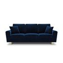 Mėlynos spalvos iš velveto sulankstoma/su sandėliavimo vieta sofa 235 cm Kyoto – Cosmopolitan Design