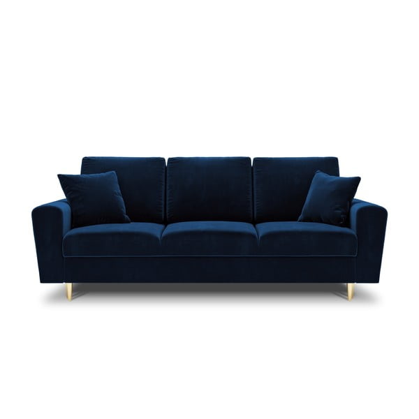 Mėlynos spalvos iš velveto sulankstoma/su sandėliavimo vieta sofa 235 cm Kyoto – Cosmopolitan Design