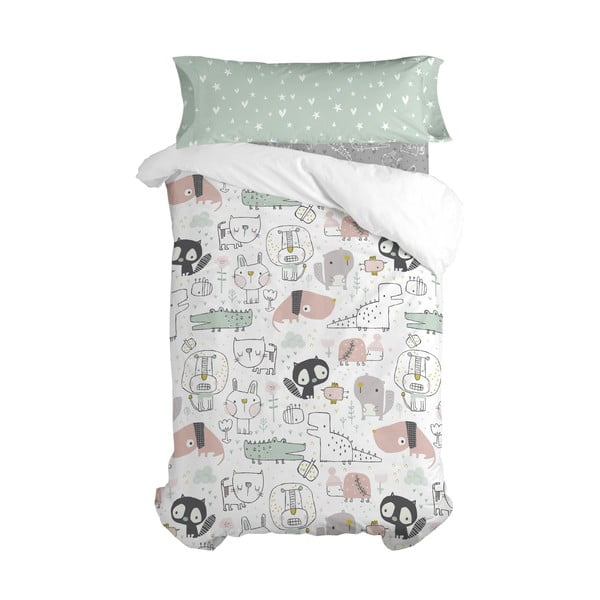 Vaikiška medvilninė paklodė Moshi Moshi Best Buddies, 90 x 200 cm-image-2