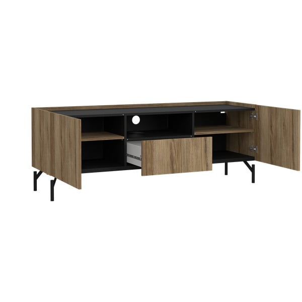 Rudos spalvos TV spintelė iš ąžuolo 147x54x41 cm Bergen – Tvilum-image-4