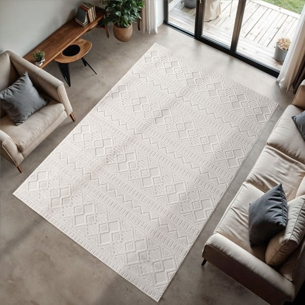 Lauko ir vidaus kilimas kreminės spalvos 160x230 cm Doha 1652 Cream – Ayyildiz Carpets-image-1
