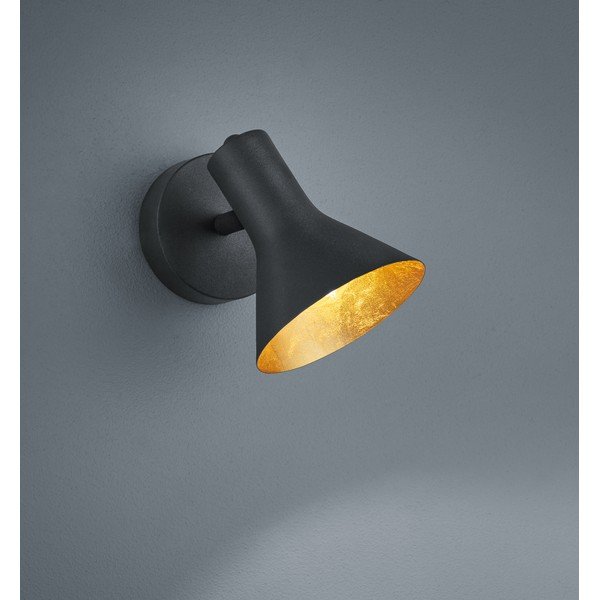 Juodos spalvos iš metalo sieninė lempa ø 11 cm Nina – Reality-image-1