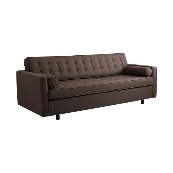 Pasirinktinės formos teminė ruda sofa lova su trimis sėdynėmis