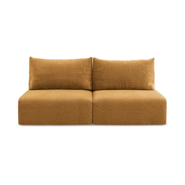 Oranžinės spalvos sulankstoma/su sandėliavimo vieta sofa 216 cm Kalena – Makamii