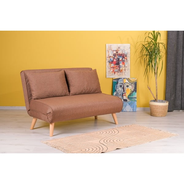 Sulankstoma sofa rudos spalvos 120 cm Folde – Artie-image-1
