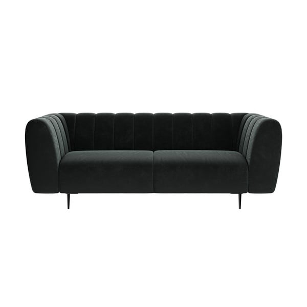 Tamsiai pilka aksominė sofa Ghado Shel, 210 cm