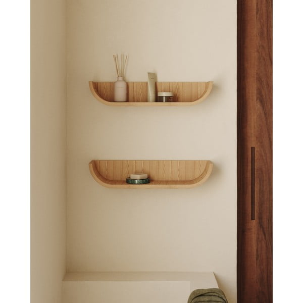 Natūralios spalvos sieninė lentyna iš uosio 60 cm Salaya – Kave Home-image-1