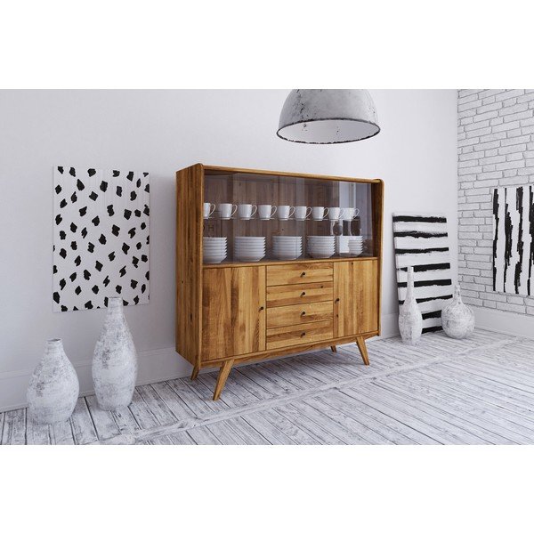 Ąžuolinė vitrina 160x154 cm Retro - The Beds-image-1