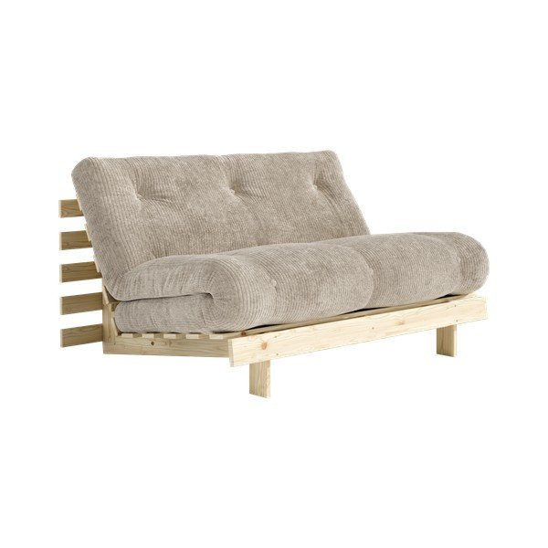 Kreminės spalvos sulankstoma sofa iš kordinio velveto 140 cm Roots – Karup