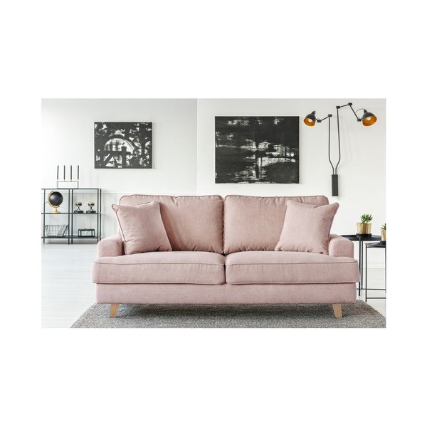 Šviesiai rožinė trivietė sofa Cosmopolitan design Madrid-image-3