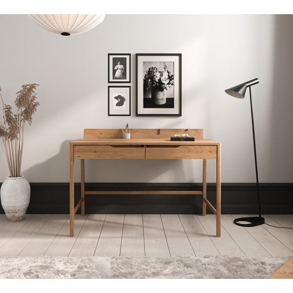 Iš ąžuolo masyvo rašomasis stalas 65x120 cm Twig – The Beds-image-1