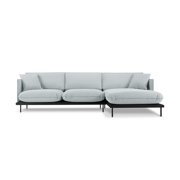 Iš velveto kampinė sofa šviesiai pilkos spalvos (su dešiniuoju kampu) Auguste – Interieurs 86