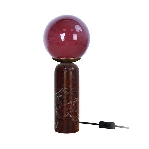 Bordo spalvos iš marmuro stalinis šviestuvas (aukštis 38 cm) Lazio Sphere – Leitmotiv