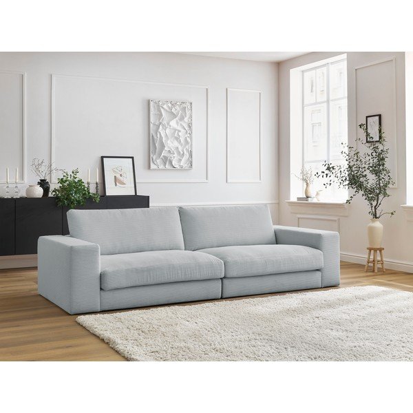 Šviesiai pilkos spalvos iš kordinio velveto sofa 274 cm Leonard – Bobochic Paris-image-1