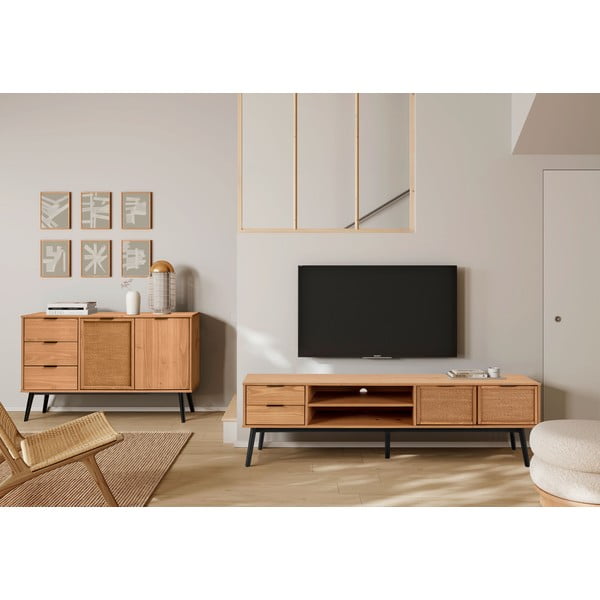 Iš pušies masyvo TV spintelė 180x52 cm Natasha – Marckeric-image-1